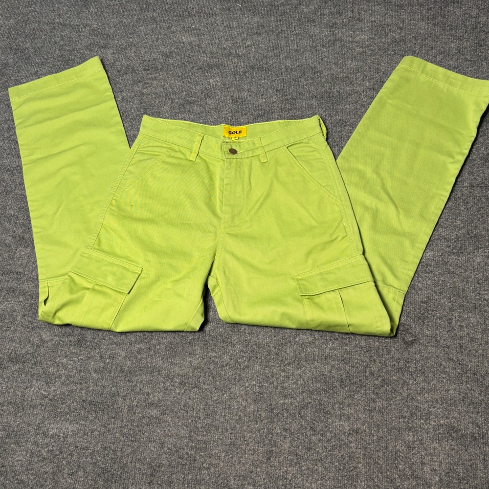 Golf Wang Cargo Pants Mens 28 Lime green Streetwear Twill Trousers Tyler Creato